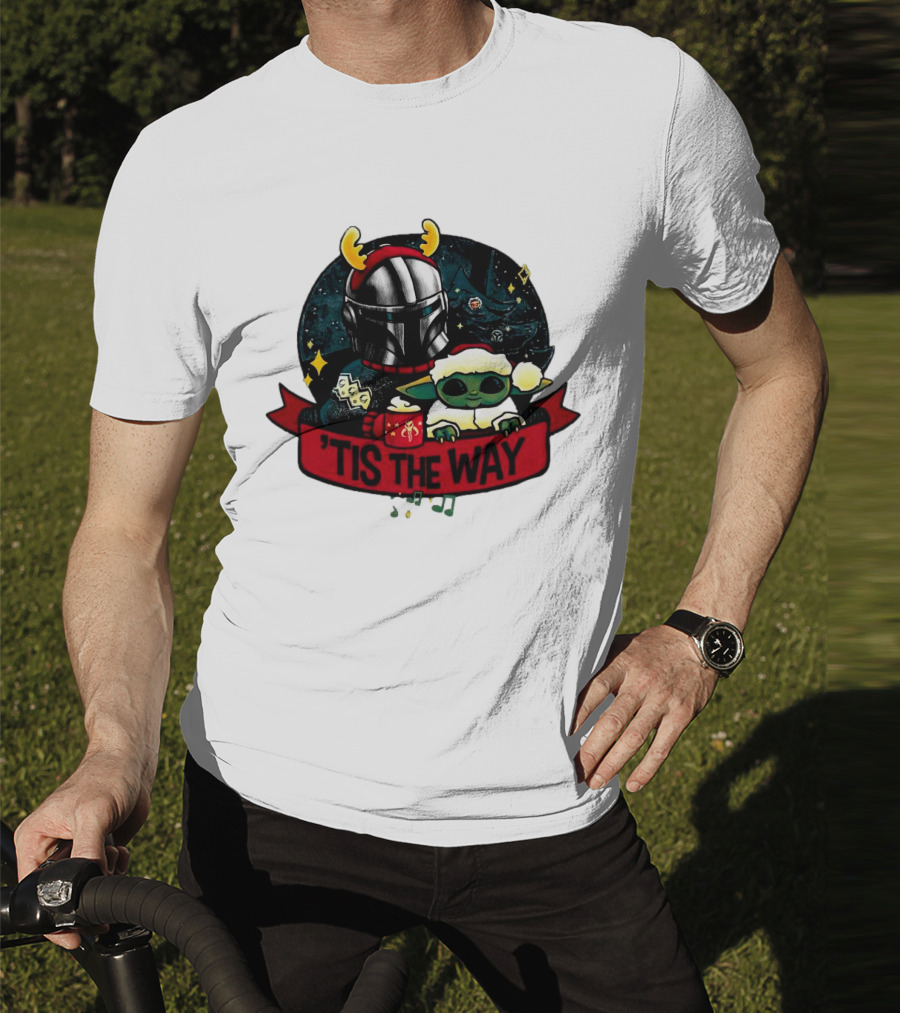 Darth Vader Baby Yoda Mandalorian Tis The Way Christmas T-Shirt
