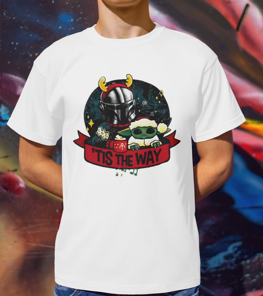Darth Vader Baby Yoda Mandalorian Tis The Way Christmas T-Shirt