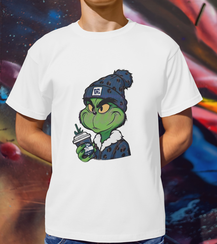 Grinch Boujee Dallas Leopard Print Winter Beanie Coffee Cup Sports T-Shirt