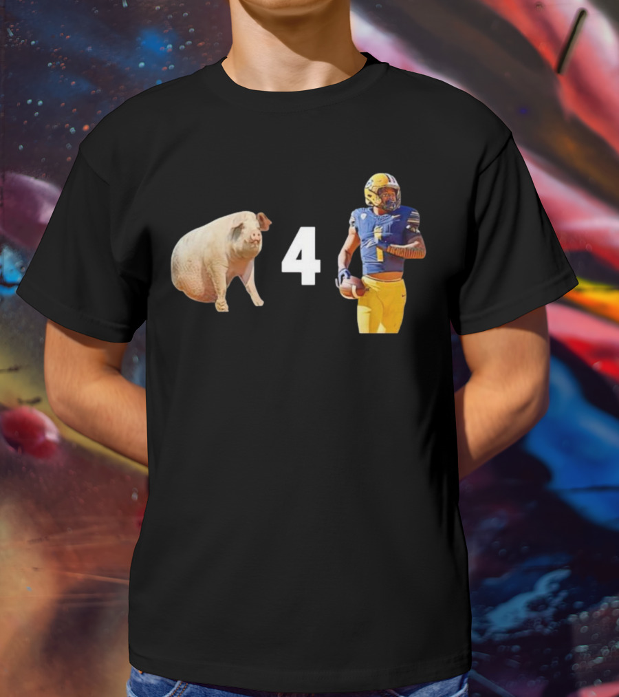 Hogs 4 Ott Heisman Football Player Pig Image T-Shirt