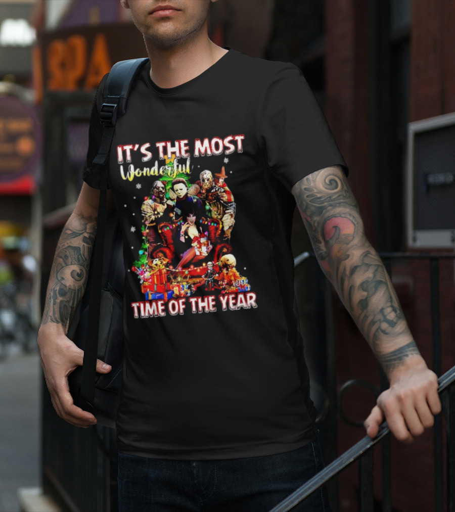 It's The Most Wonderful Time Of The Year Horror Movie Characters Christmas T-Shirt