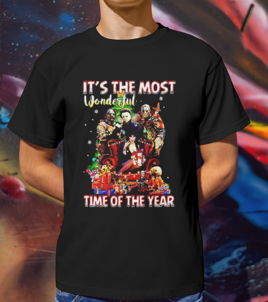 It's The Most Wonderful Time Of The Year Horror Movie Characters Christmas T-Shirt