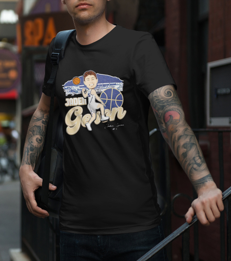 Jaden Geron Montana State Bobcats Basketball Caricature Stadium Scene With Signature T-Shirt