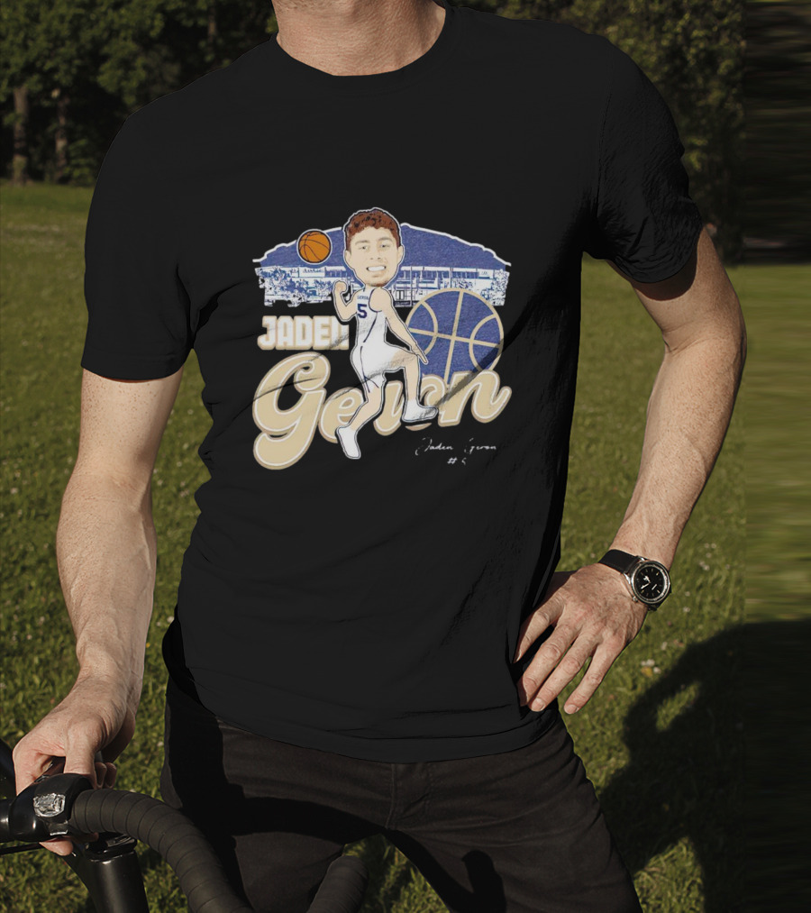 Jaden Geron Montana State Bobcats Basketball Caricature Stadium Scene With Signature T-Shirt