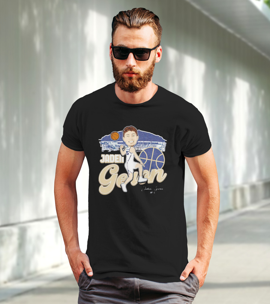 Jaden Geron Montana State Bobcats Basketball Caricature Stadium Scene With Signature T-Shirt