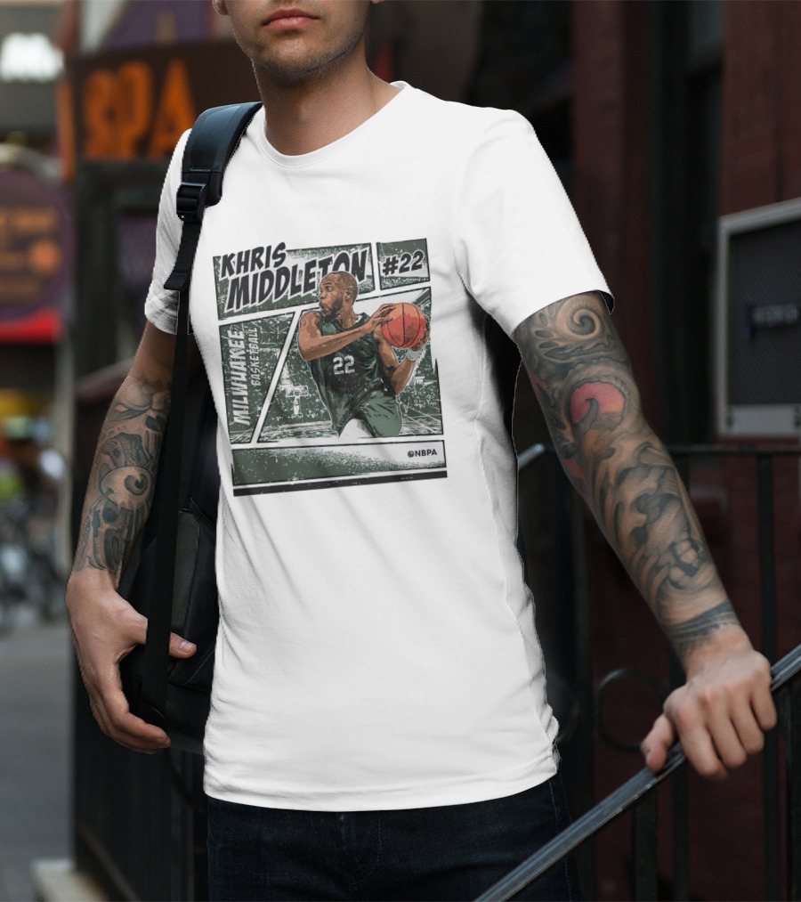 KHRIS MIDDLETON MILWAUKEE BASKETBALL #22 NBPA T-Shirt