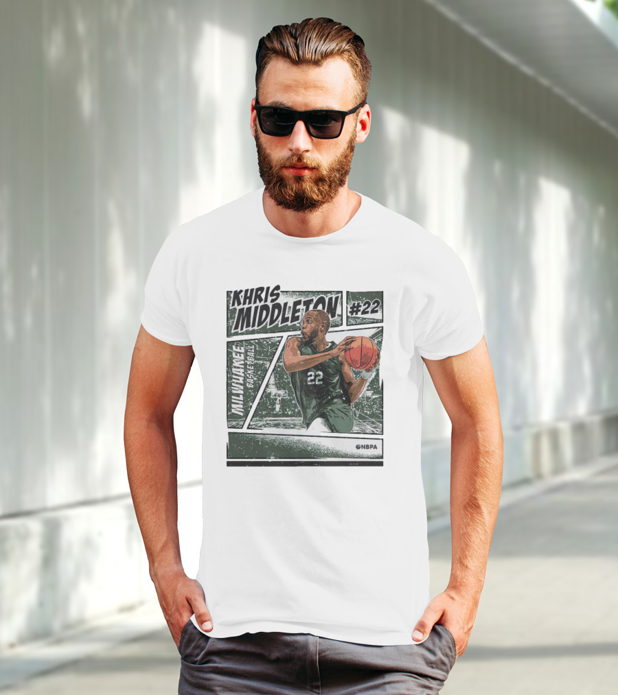 KHRIS MIDDLETON MILWAUKEE BASKETBALL #22 NBPA T-Shirt