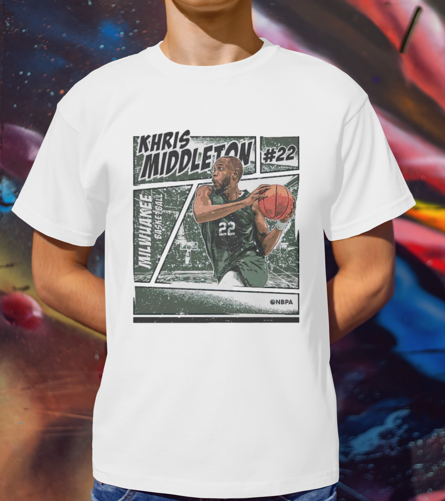 KHRIS MIDDLETON MILWAUKEE BASKETBALL #22 NBPA T-Shirt