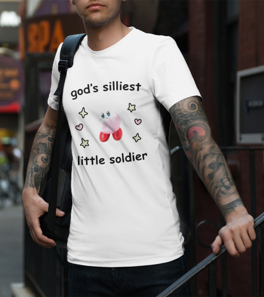 God's Silliest Little Soldier Kirby Stars And Hearts T-Shirt