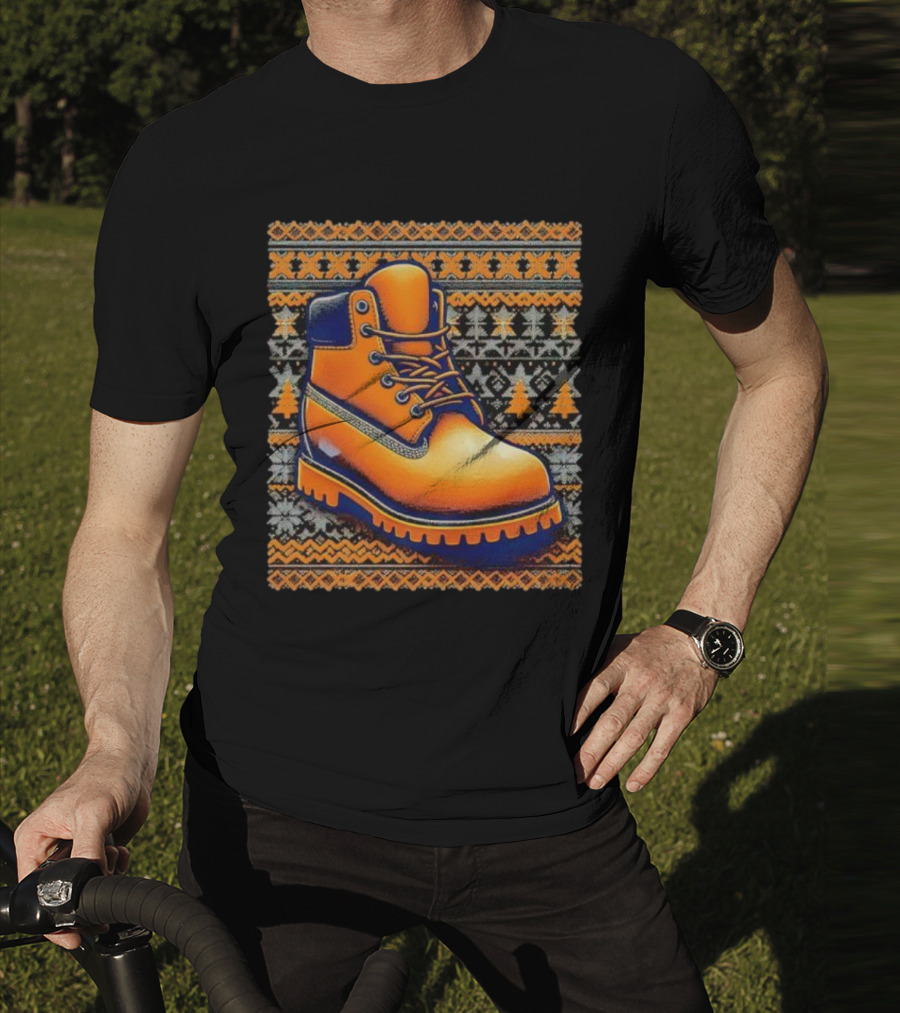 New York Knicks Timbmas Timberland Boot Ugly Christmas T-Shirt