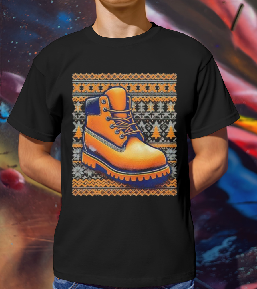 New York Knicks Timbmas Timberland Boot Ugly Christmas T-Shirt