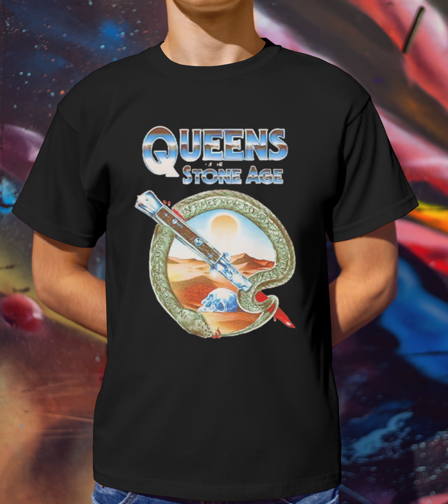 Queens Of The Stone Age Desert Snake Skull T-Shirt