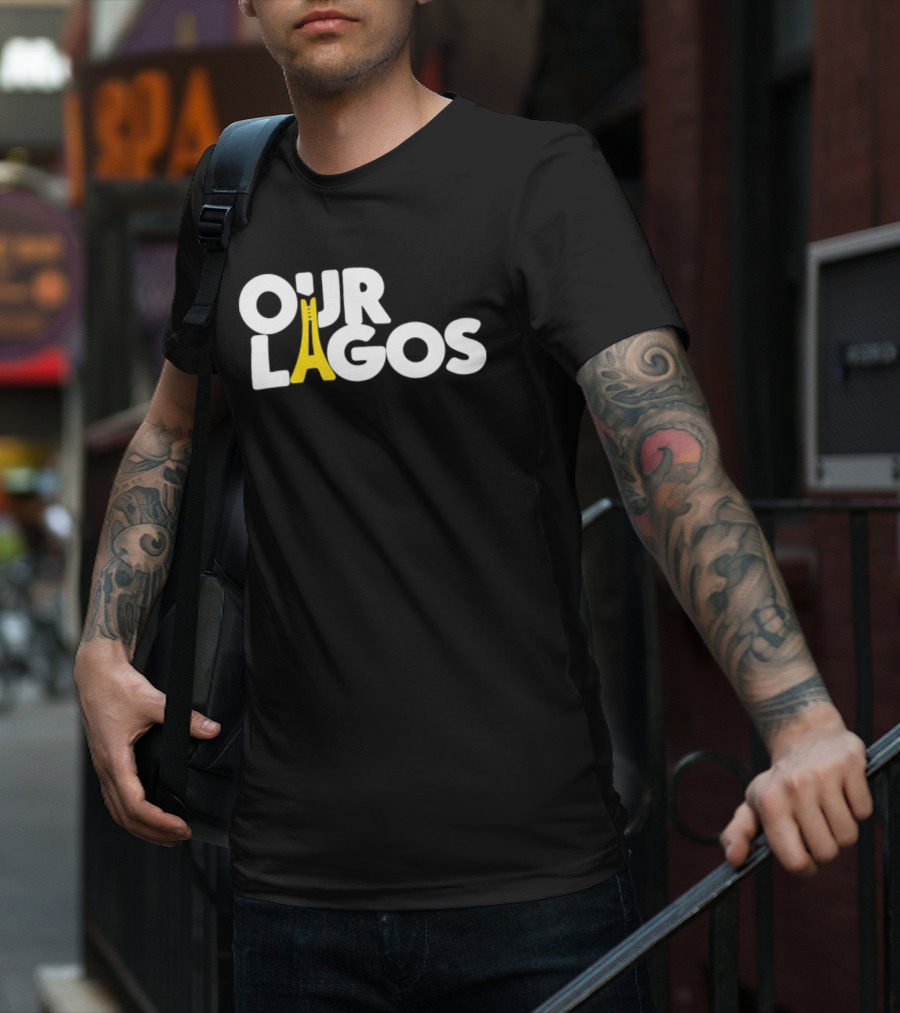 OUR LAGOS YELLOW BRIDGE LETTERING T-Shirt