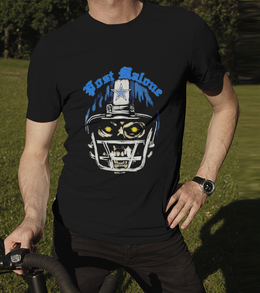 Post Malone Dallas Cowboys Skull Helmet T-Shirt