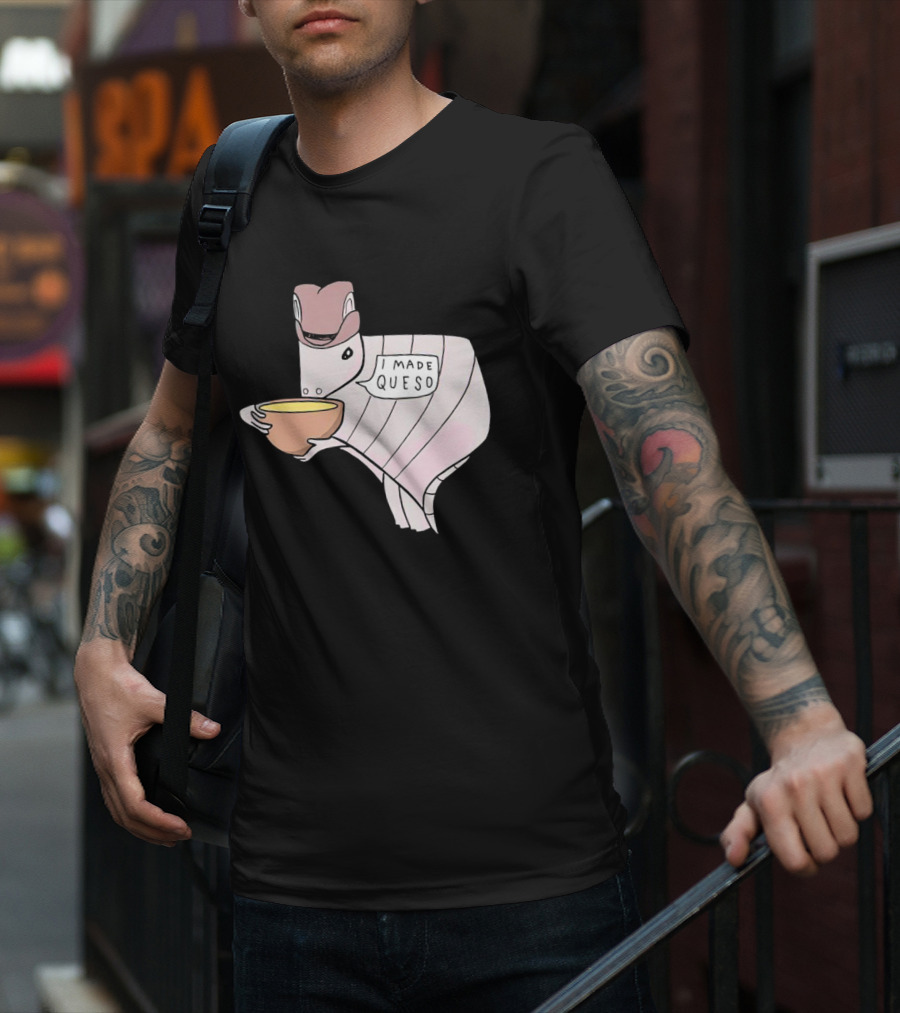 Quesodillo I Made Queso Armadillo Holding Cheese Bowl T-Shirt