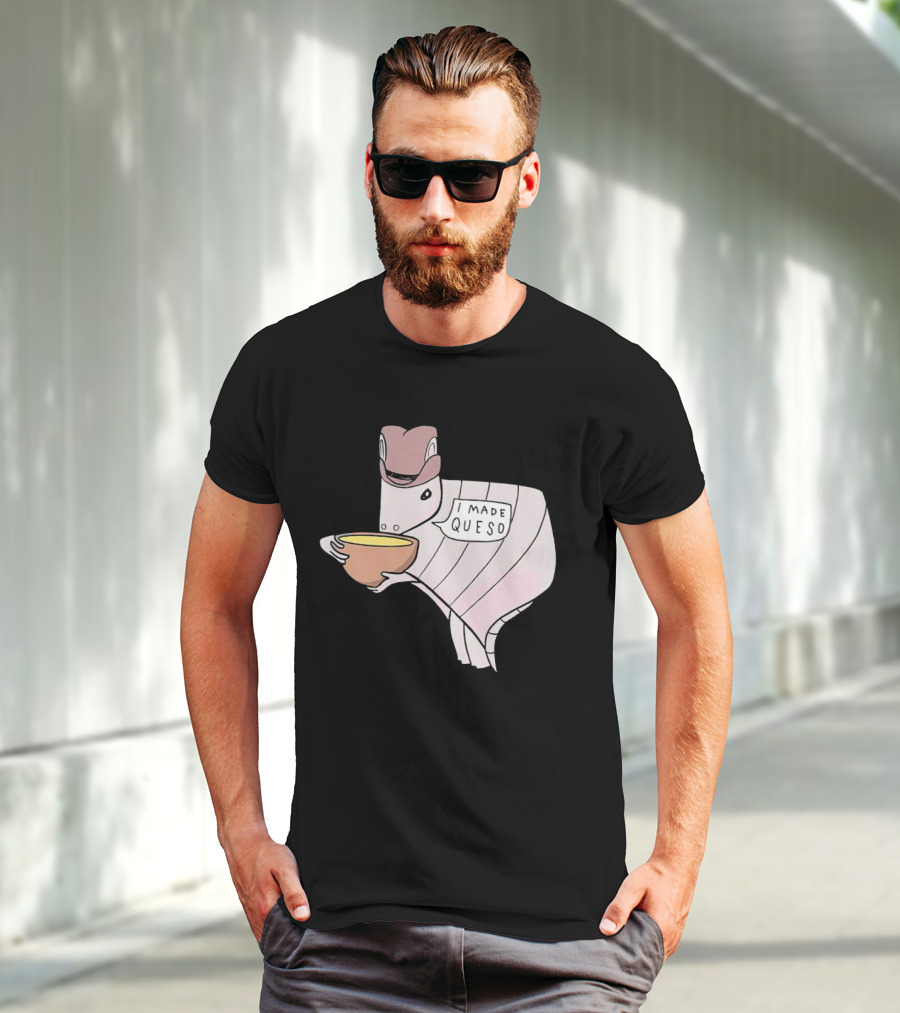 Quesodillo I Made Queso Armadillo Holding Cheese Bowl T-Shirt