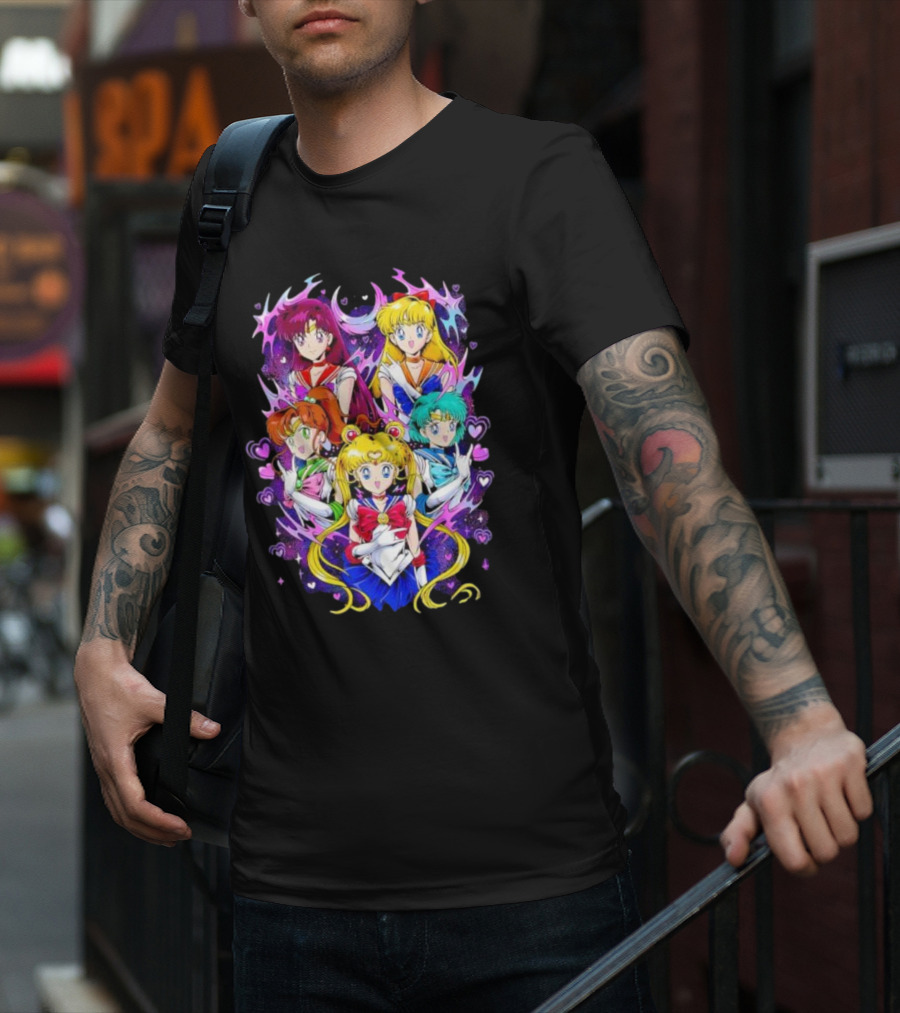 Sailor Moon Justice Serenity Usagi Tsukino And Sailor Guardians Anime T-Shirt
