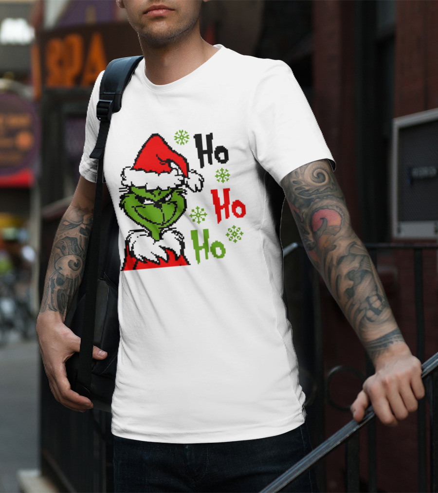 Santa Grinch Ho Ho Ho Merry Christmas T-Shirt
