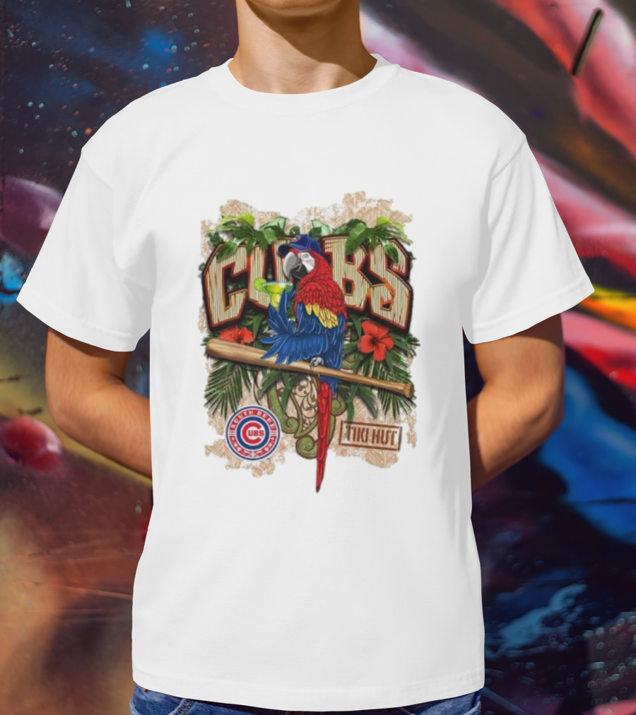 Cubs Parrot Tiki Hut South Bend Cubs Logo Tropical Baseball T-Shirt