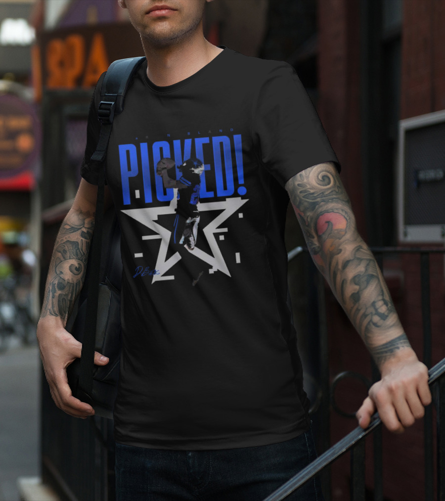 Daron Bland Picked Star Signature Football Catching Action T-Shirt
