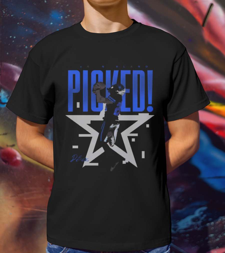 Daron Bland Picked Star Signature Football Catching Action T-Shirt