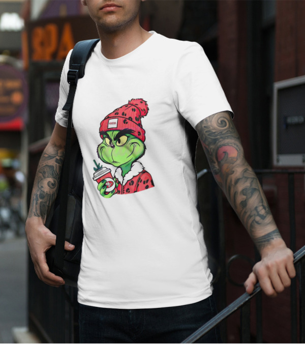 Grinch Boujee San Francisco 49ers Coffee Winter Look T-Shirt