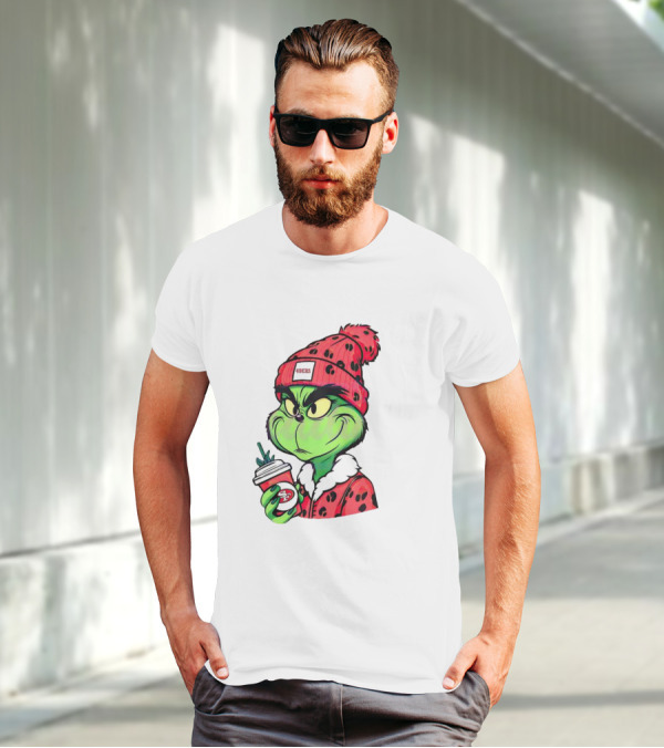 Grinch Boujee San Francisco 49ers Coffee Winter Look T-Shirt