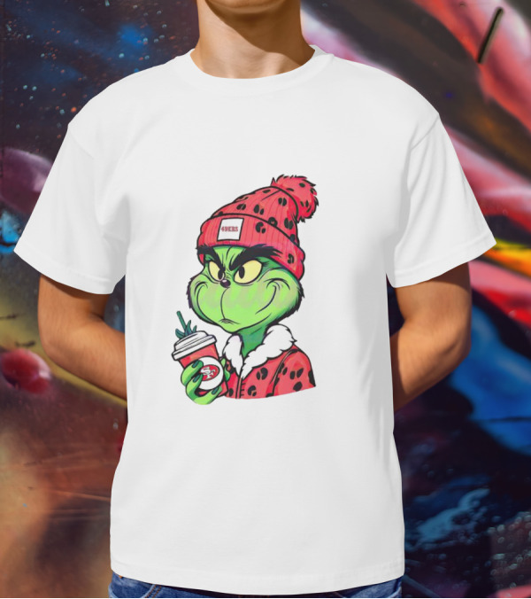 Grinch Boujee San Francisco 49ers Coffee Winter Look T-Shirt