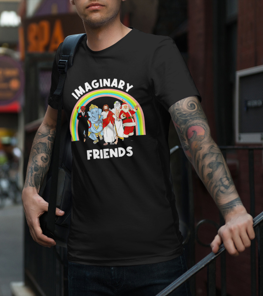 IMAGINARY FRIENDS Rainbow Santa Jesus Ganesh Greek God Devil T-Shirt