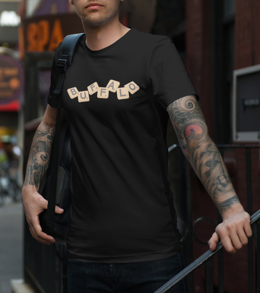 Buffalo Word Game Scrabble Tiles T-Shirt