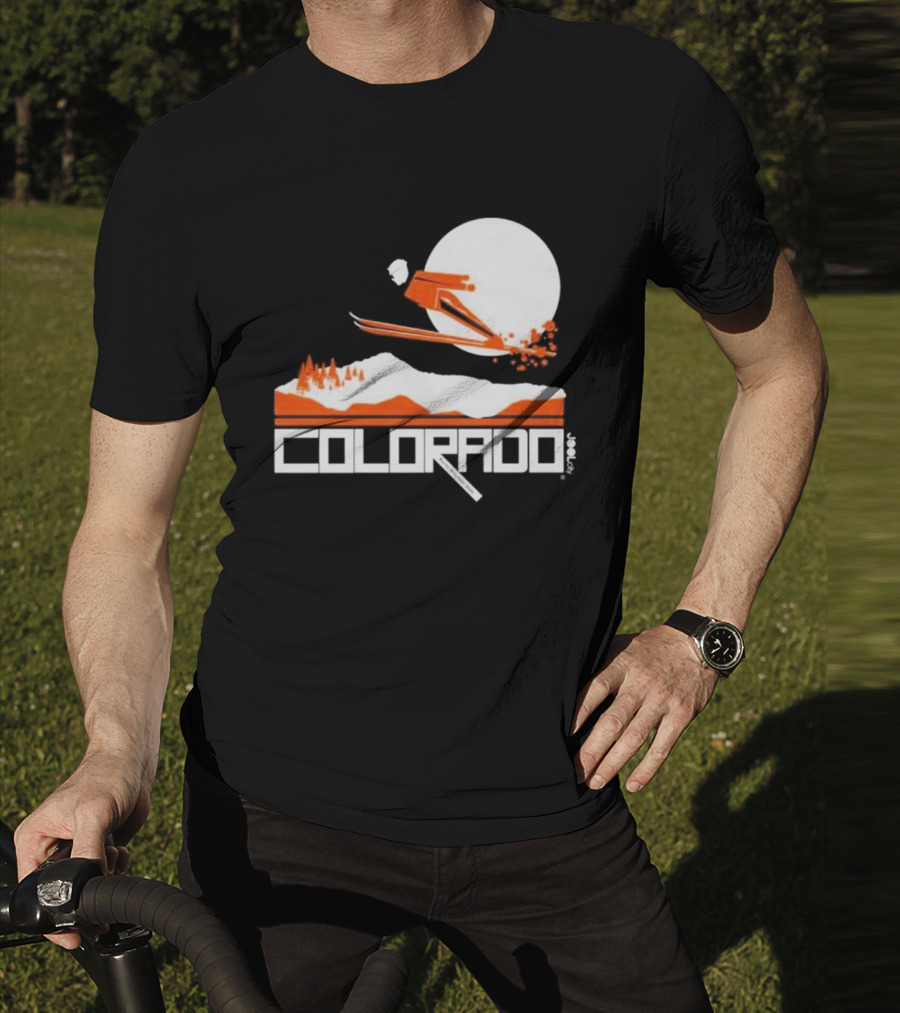 Colorado Skiing Adventure Under Full Moon T-Shirt