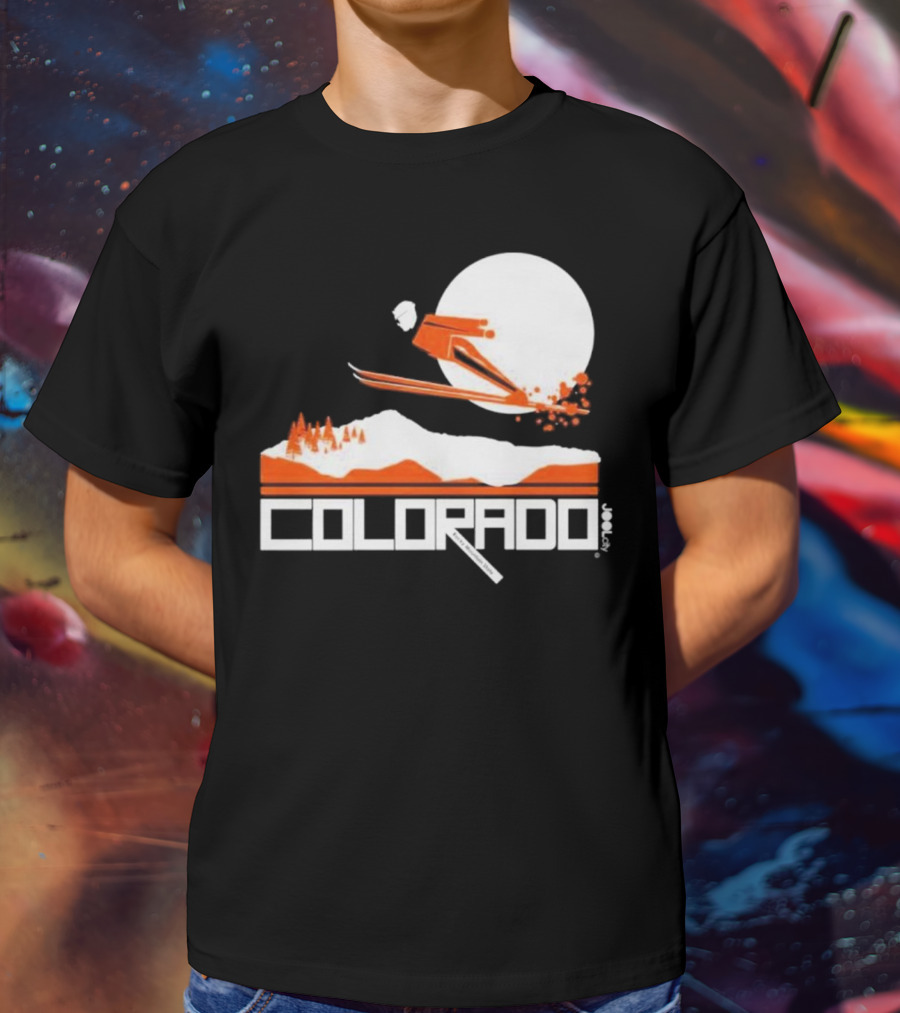 Colorado Skiing Adventure Under Full Moon T-Shirt