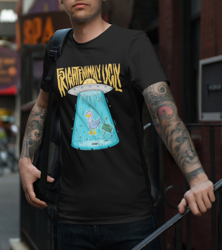 Frighteningly Ugly UFO Duck Abduction T-Shirt