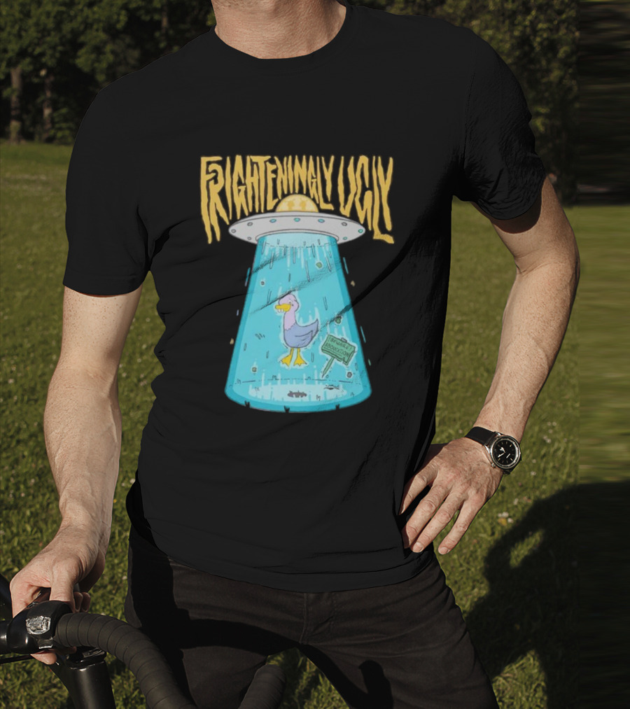 Frighteningly Ugly UFO Duck Abduction T-Shirt