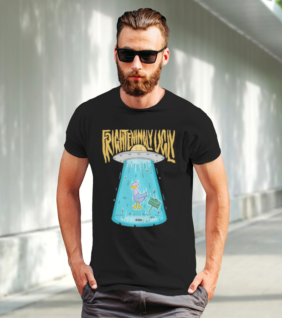 Frighteningly Ugly UFO Duck Abduction T-Shirt