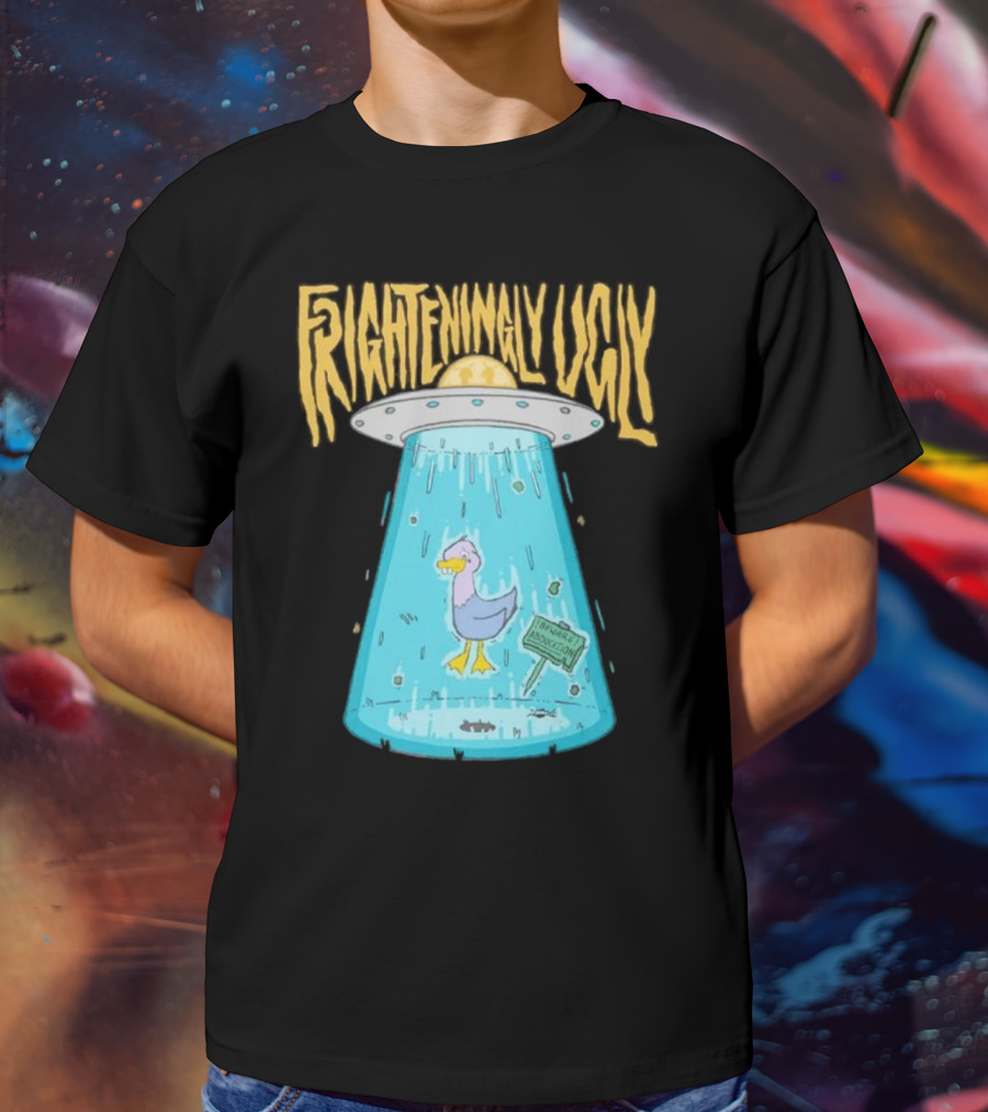 Frighteningly Ugly UFO Duck Abduction T-Shirt