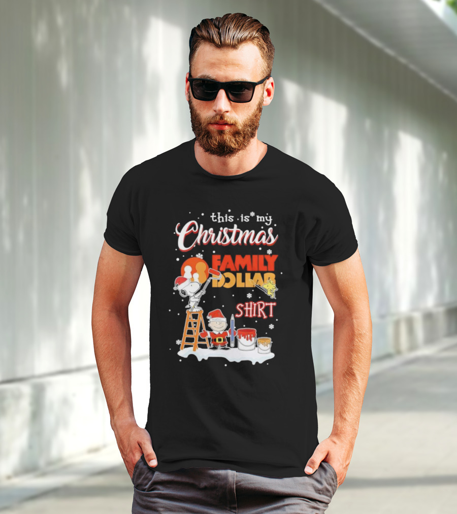 This Is My Christmas Family Dollar Snoopy Charlie Painting T-Shirt