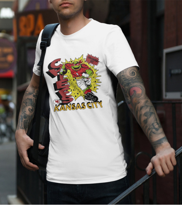 Cowabunga KC Teenage Mutant Ninja Turtles Raphael Kansas City Chiefs T-Shirt