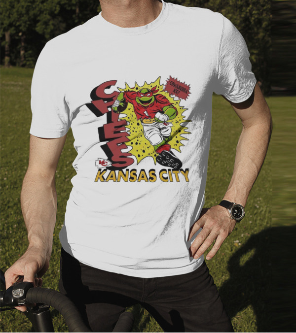 Cowabunga KC Teenage Mutant Ninja Turtles Raphael Kansas City Chiefs T-Shirt