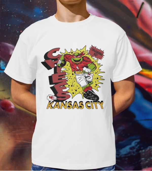 Cowabunga KC Teenage Mutant Ninja Turtles Raphael Kansas City Chiefs T-Shirt