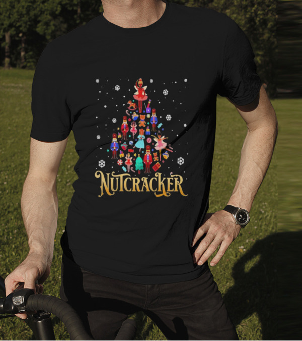 Nutcracker Characters Christmas Tree Ballet Holiday Scene T-Shirt