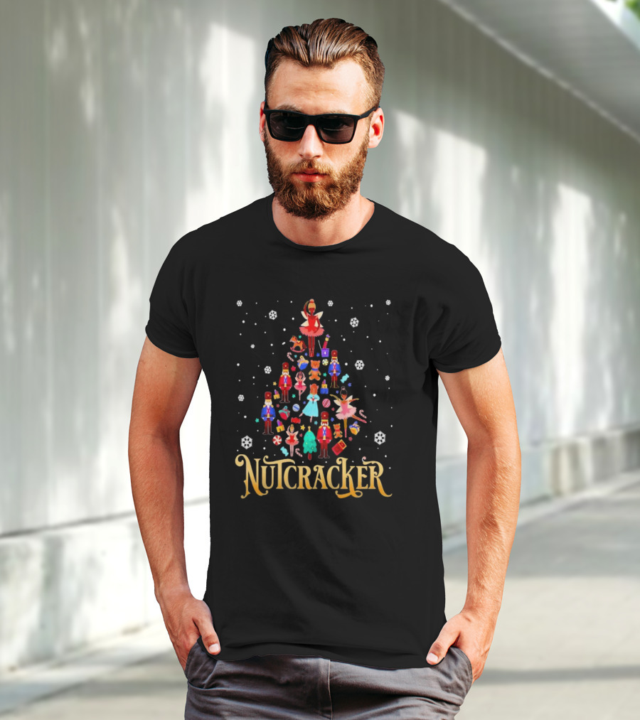 Nutcracker Characters Christmas Tree Ballet Holiday Scene T-Shirt