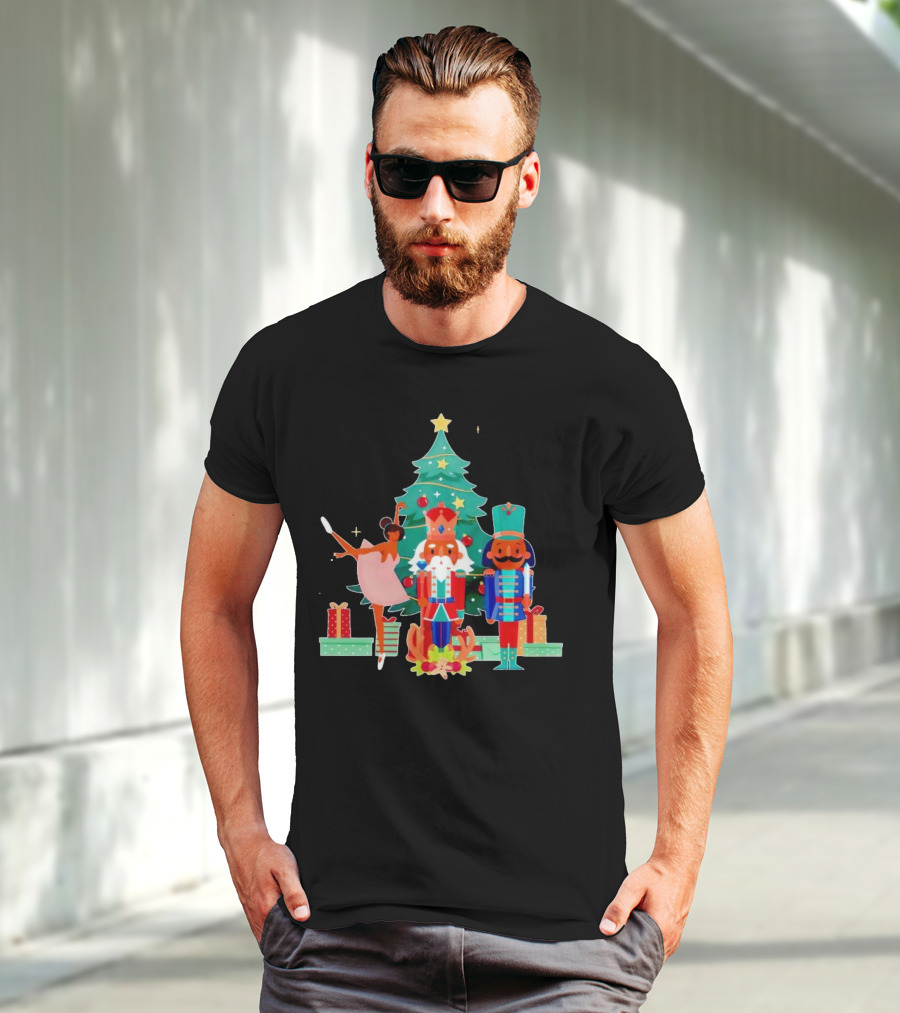 The Nutcracker Characters With Christmas Tree And Gifts T-Shirt