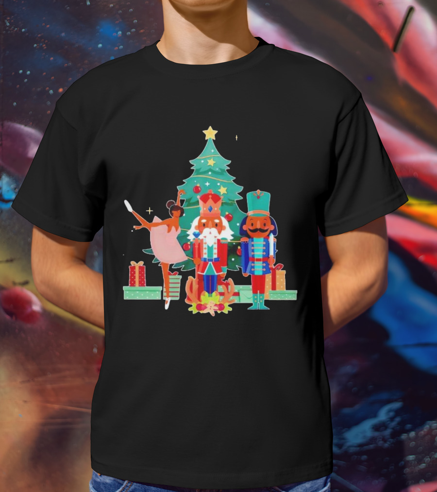 The Nutcracker Characters With Christmas Tree And Gifts T-Shirt