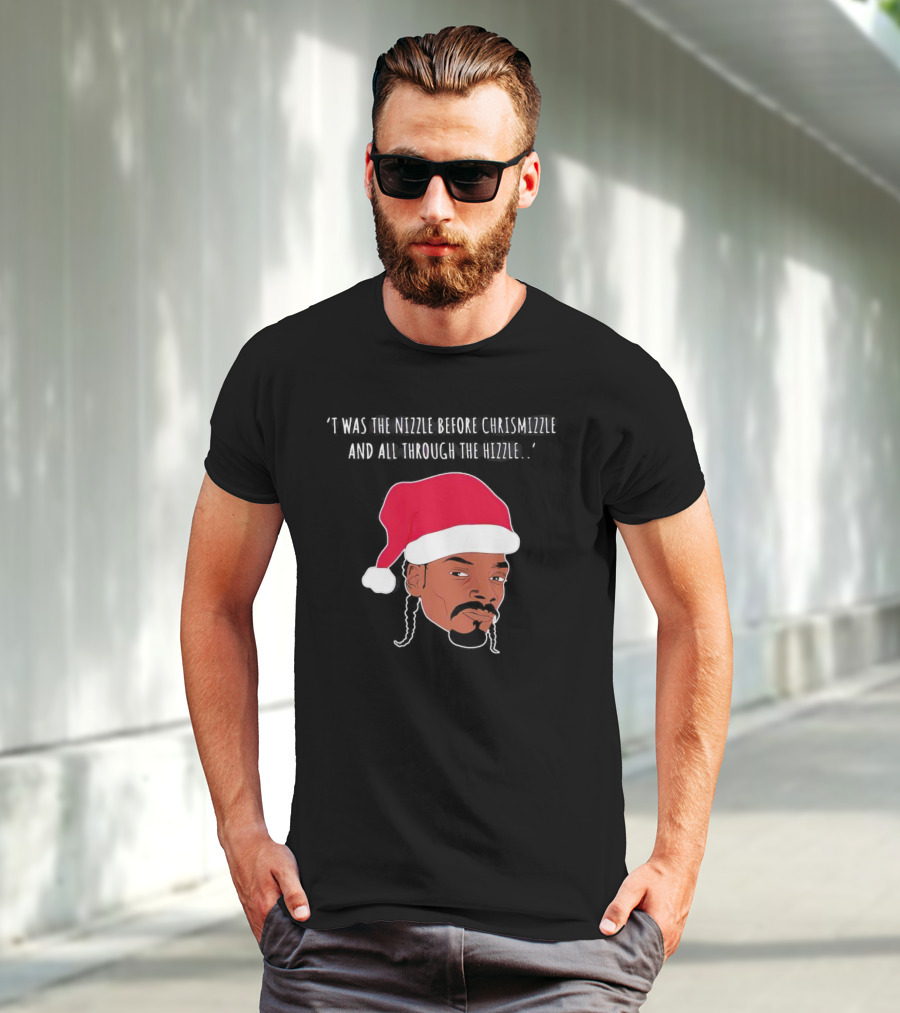 'Twas The Nizzle Before Chrismizzle Santa Drawing T-Shirt