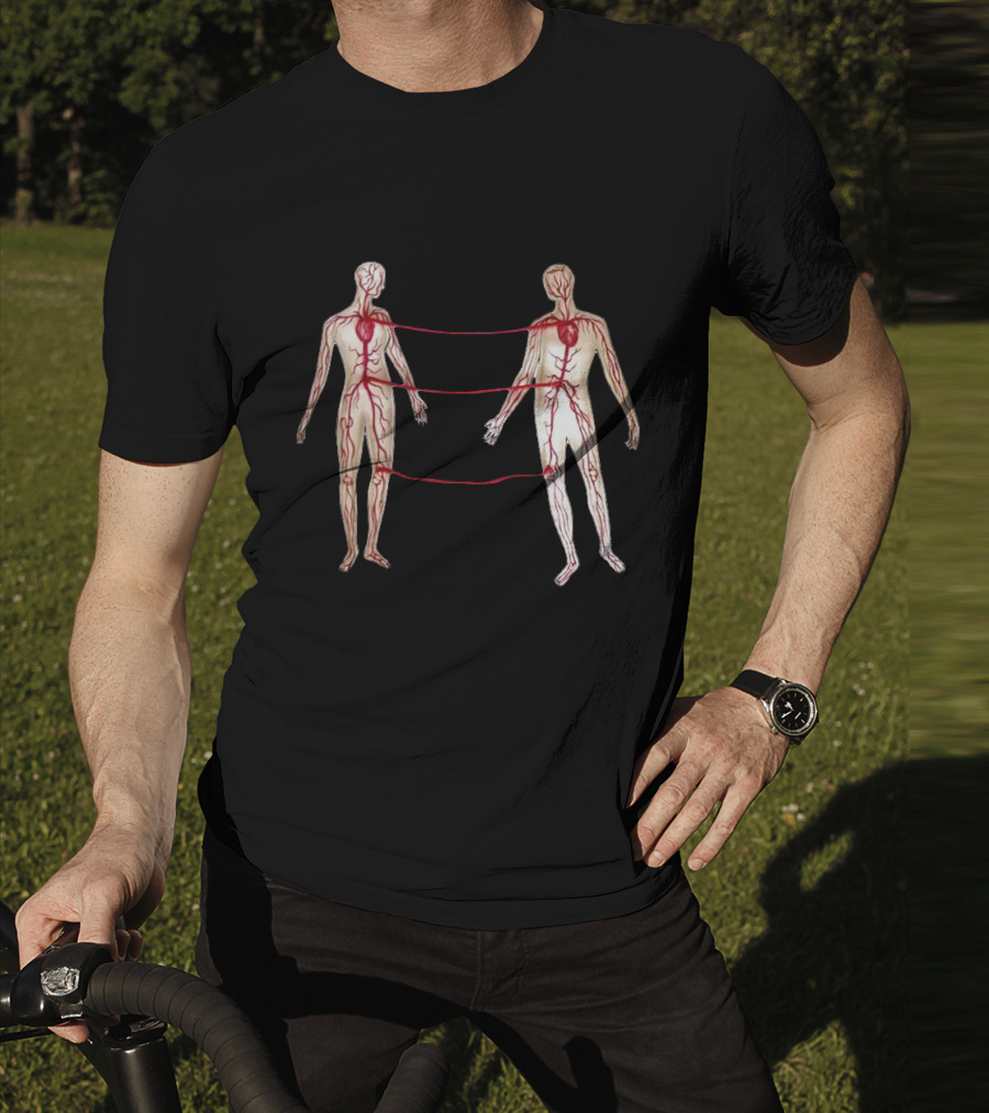 Vascular Diagram Heart Connection Between Two People T-Shirt
