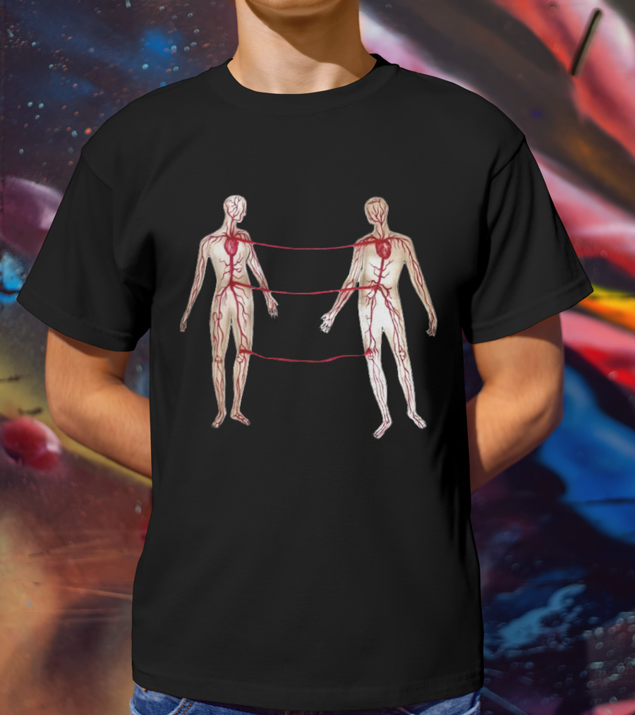 Vascular Diagram Heart Connection Between Two People T-Shirt