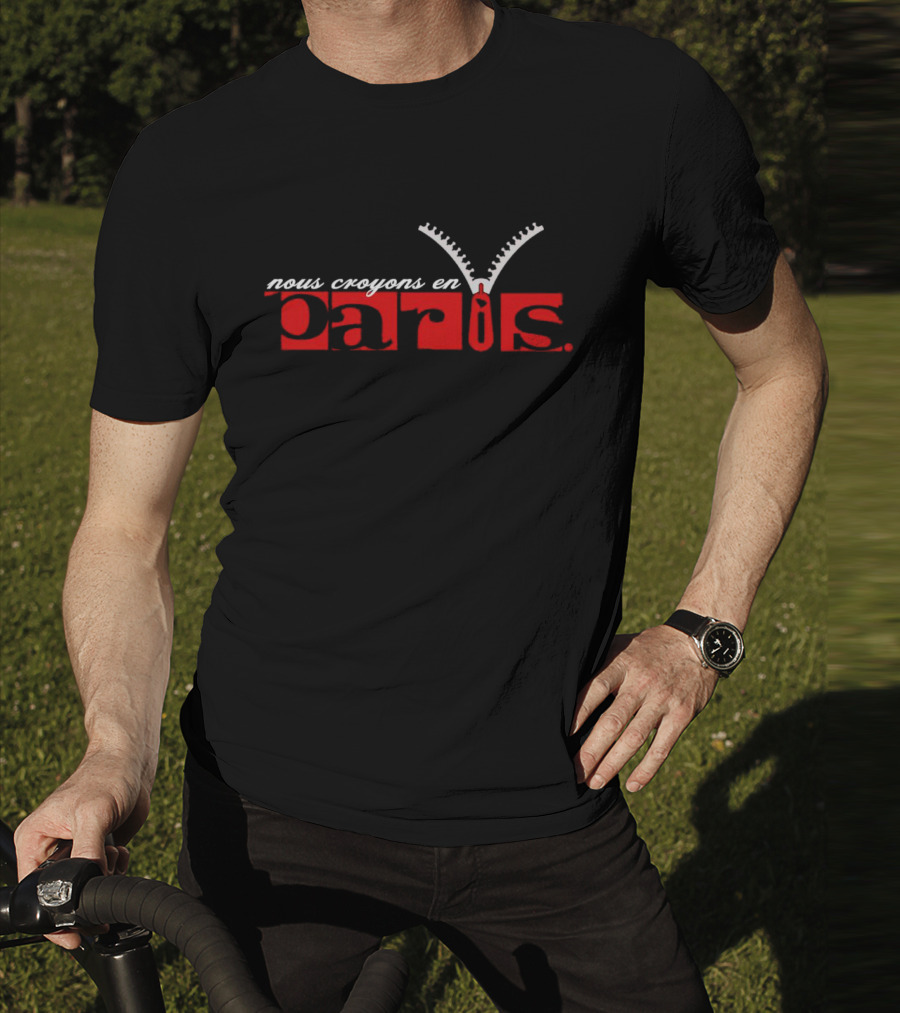 Nous Croyons En Paris Zipper Motif T-Shirt