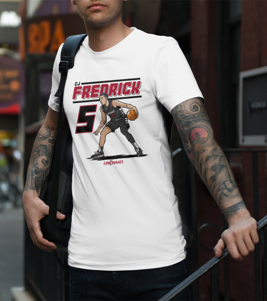 CJ Fredrick Cincinnati Basketball Number 5_ACTION T-Shirt