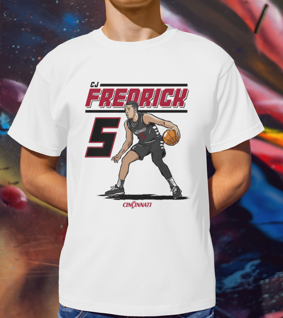 CJ Fredrick Cincinnati Basketball Number 5_ACTION T-Shirt